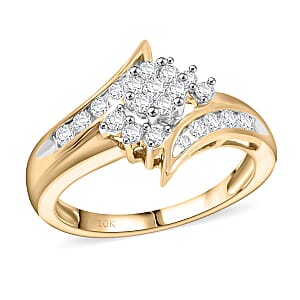 NY Closeout White Diamond 0.50 ctw Ring in 10K Yellow Gold (Size 6.5)