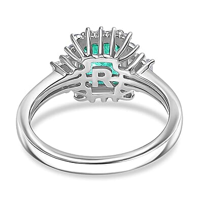 Certified & Appraised Rhapsody AAAA Kagem Zambian Emerald and E-F VS Diamond 2.05 ctw Ring in 950 Platinum (Size 5.0)