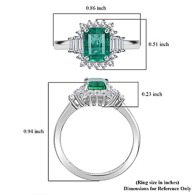 Certified & Appraised Rhapsody AAAA Kagem Zambian Emerald and E-F VS Diamond 2.05 ctw Ring in 950 Platinum (Size 11.0)
