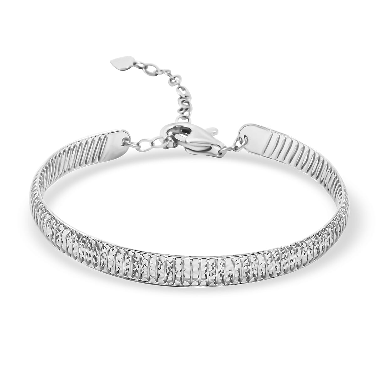 950 Platinum Diamond Cut Textured Bangle Bracelet (Size 6.00) (11.90 g) image number 0