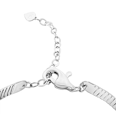 950 Platinum Diamond Cut Textured Bangle Bracelet (Size 6.00) (11.90 g)