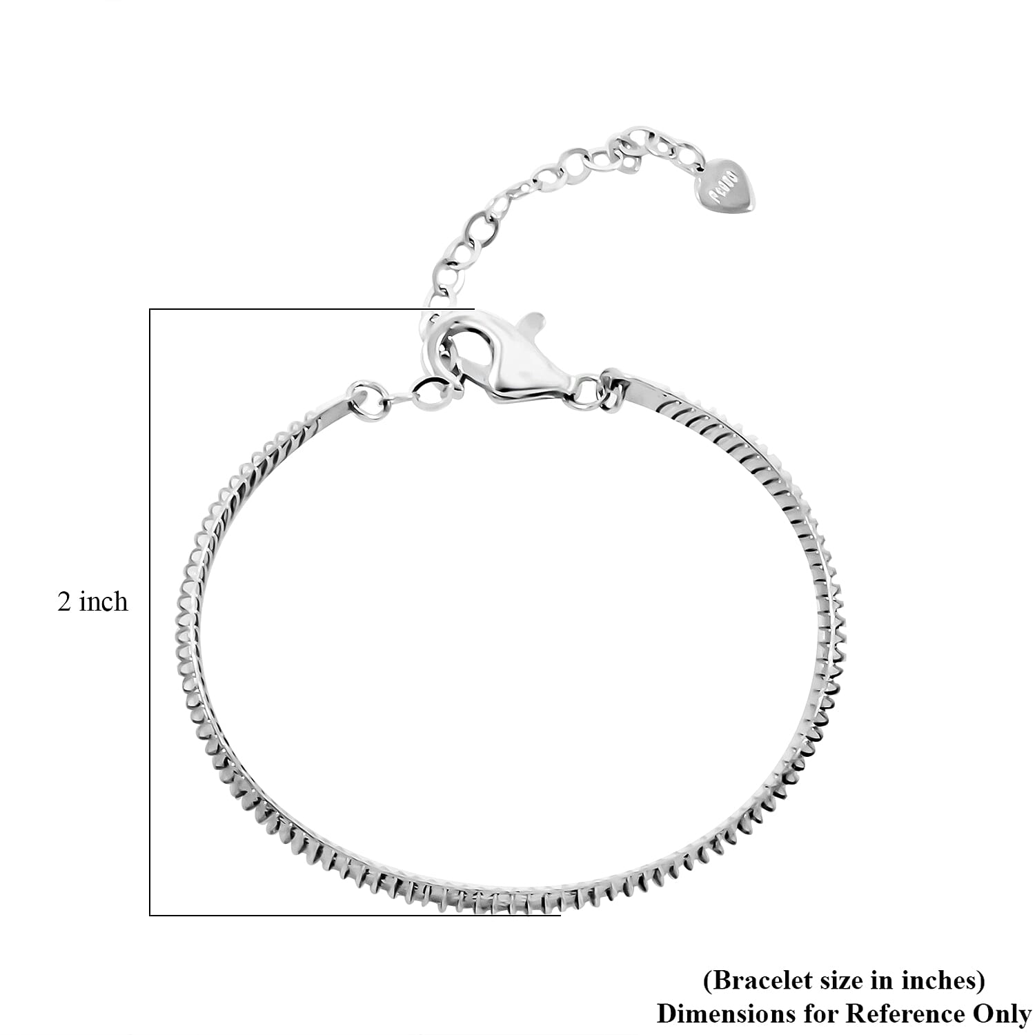 950 Platinum Diamond Cut Textured Bangle Bracelet (Size 6.00) (11.90 g)