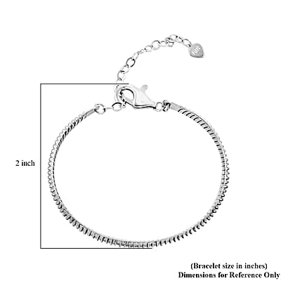 950 Platinum Diamond Cut Textured Bangle Bracelet (Size 6.00) (11.90 g)