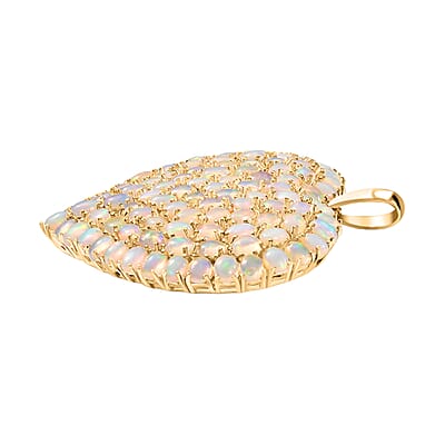 GP Ethiopian Welo Opal 11.10 ctw Pendant in 18K Vermeil Yellow Gold Over Sterling Silver