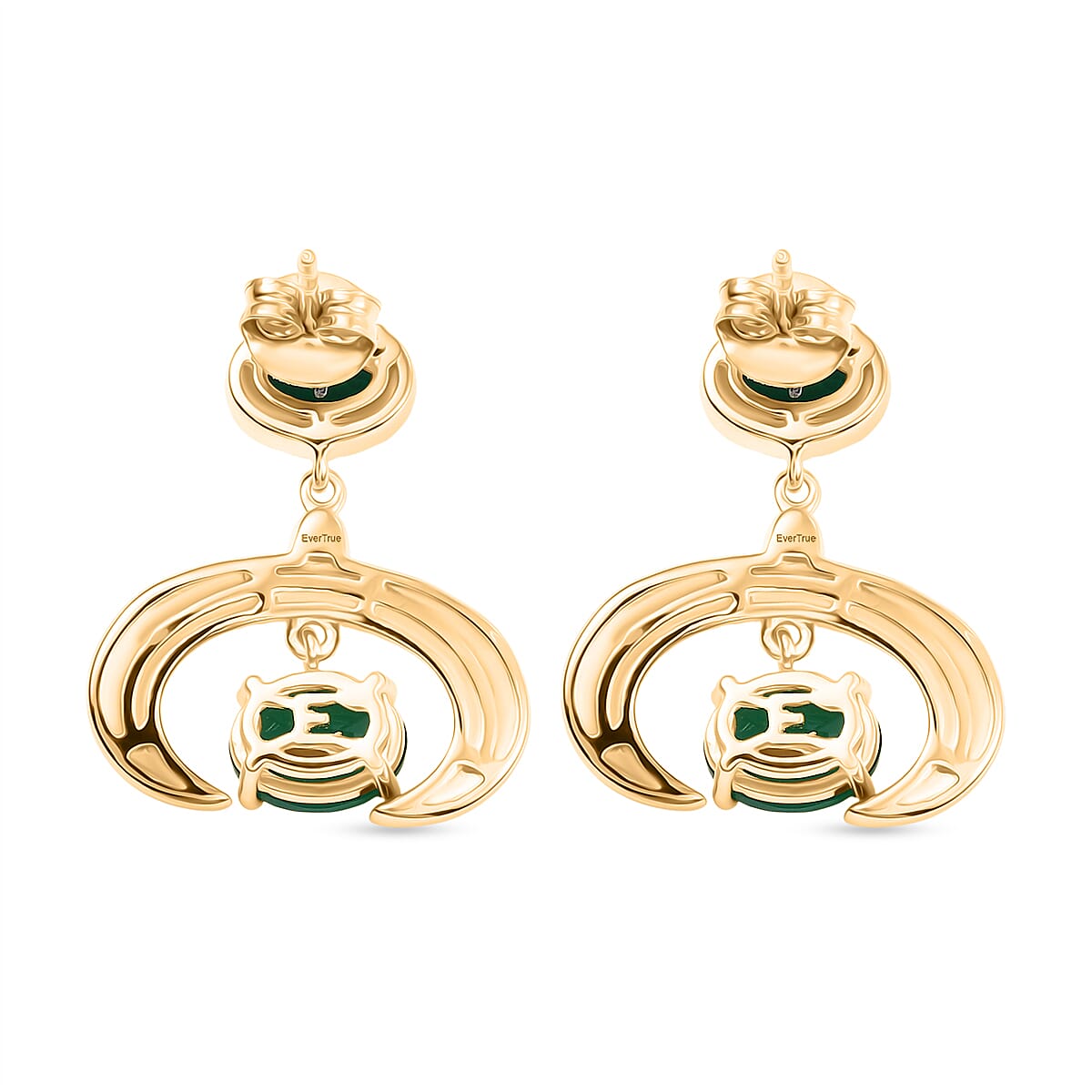 EverTrue Green Onyx 3.70 ctw Earrings in 18K YG Plated