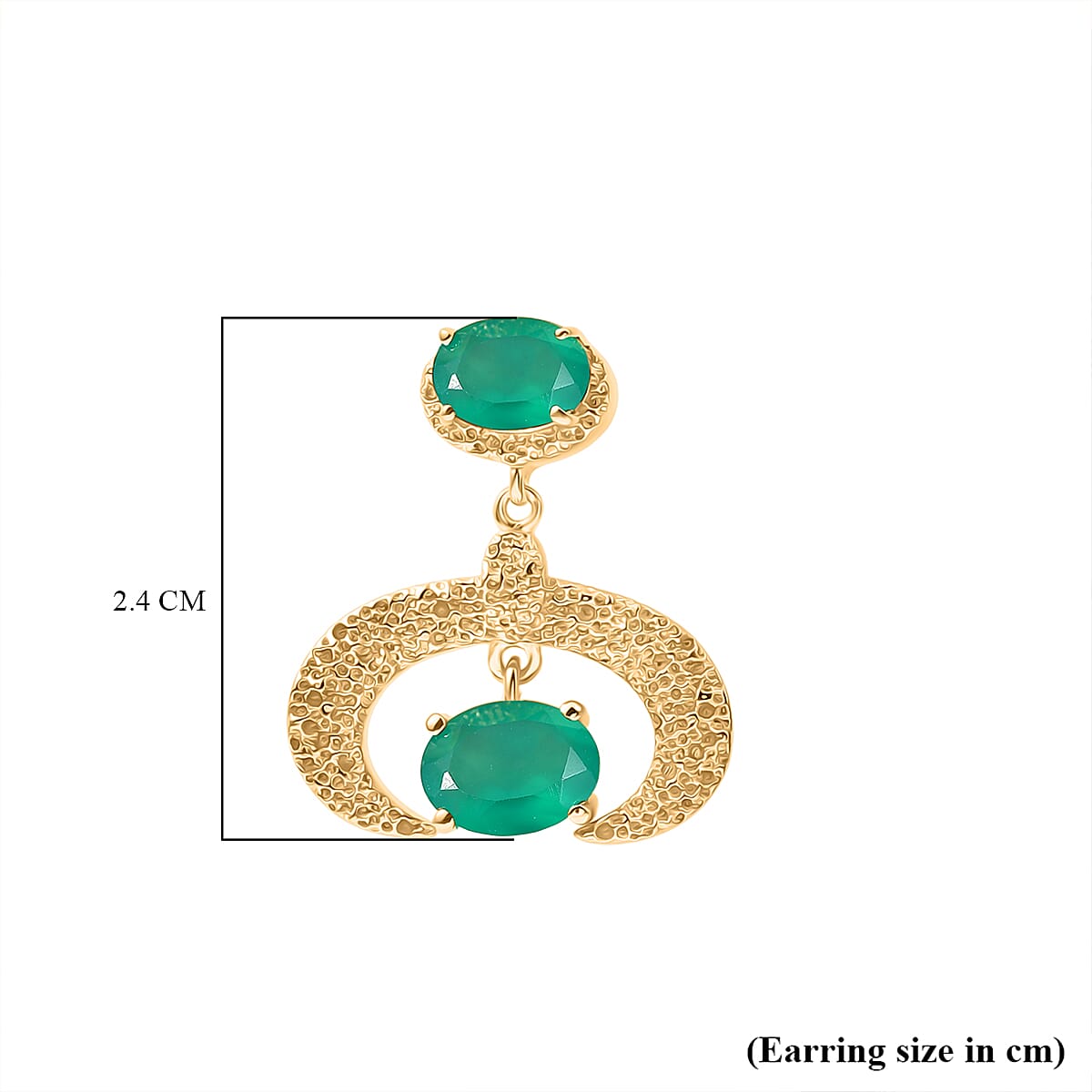 EverTrue Green Onyx 3.70 ctw Earrings in 18K YG Plated
