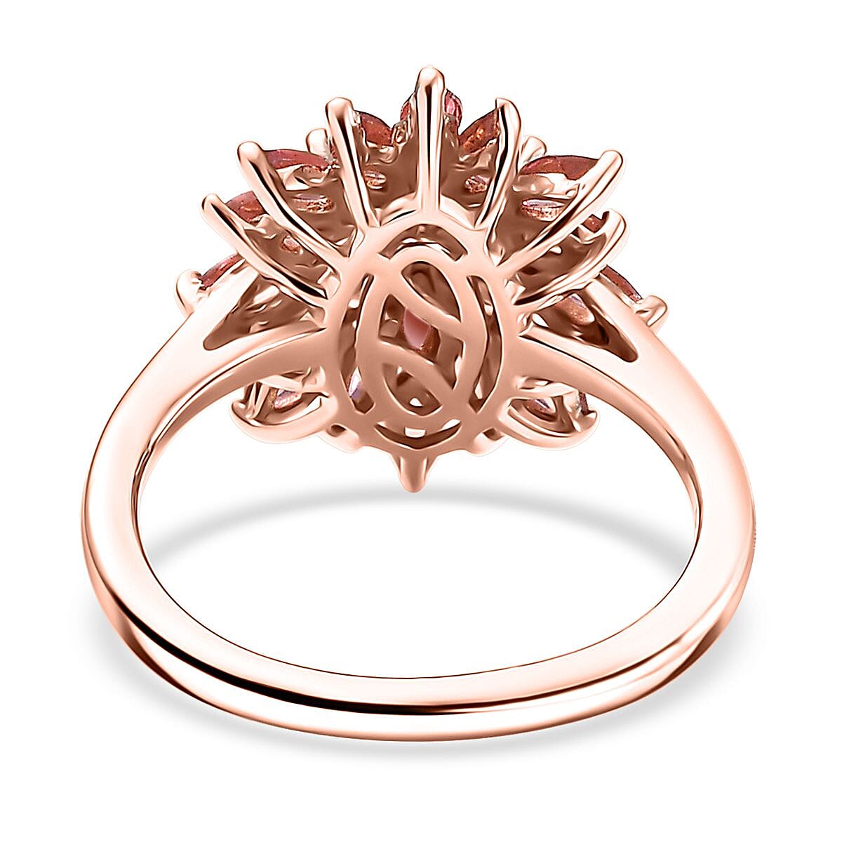 D'Joy Premium Blush Tourmaline 2.10 ctw Bloomfire  Ring in 18K Vermeil Rose Gold Over Sterling Silver (Size 10.0)