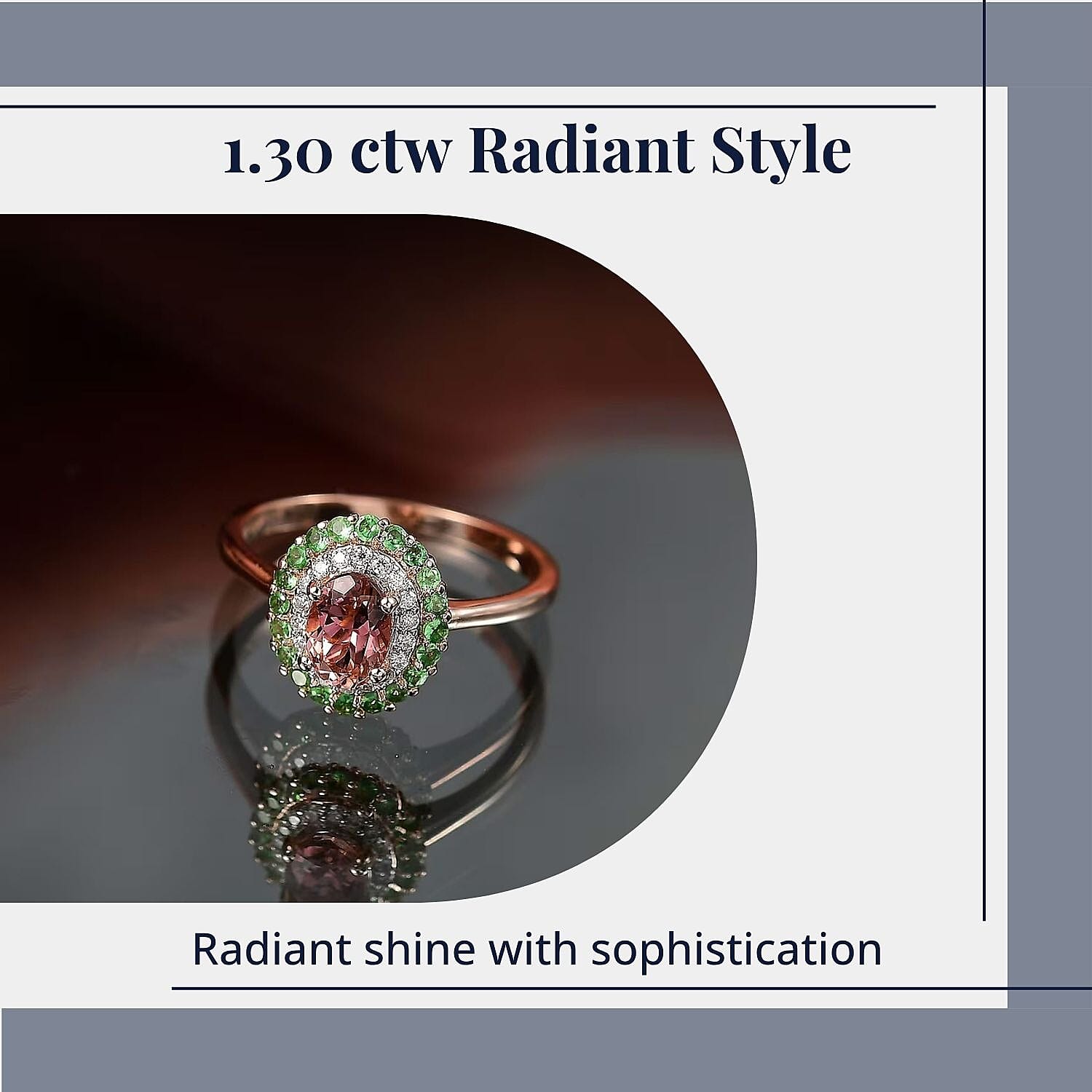 D'Joy Premium Blush Tourmaline and Multi Gemstone 1.30 ctw Floral Glint Ring in 18K Vermeil Rose Gold Over Sterling Silver (Size 10.0)