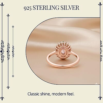D'Joy Premium Blush Tourmaline and Multi Gemstone 1.30 ctw Floral Glint Ring in 18K Vermeil Rose Gold Over Sterling Silver (Size 10.0)