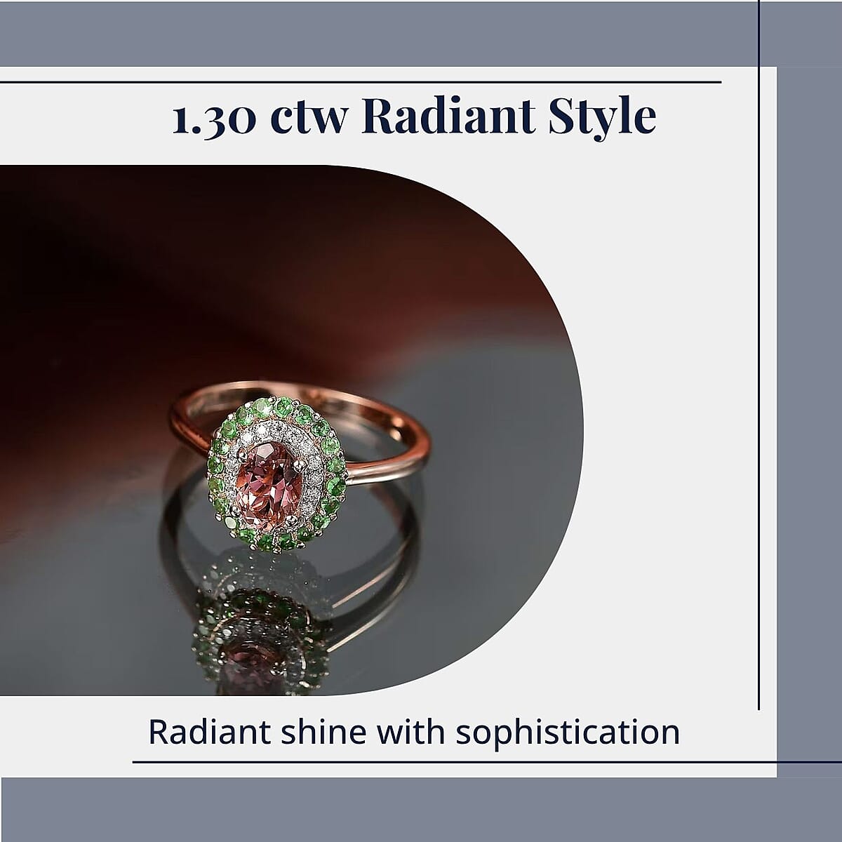 D'Joy Premium Blush Tourmaline and Multi Gemstone 1.30 ctw Floral Glint Ring in 18K Vermeil Rose Gold Over Sterling Silver (Size 7.0) image number 4