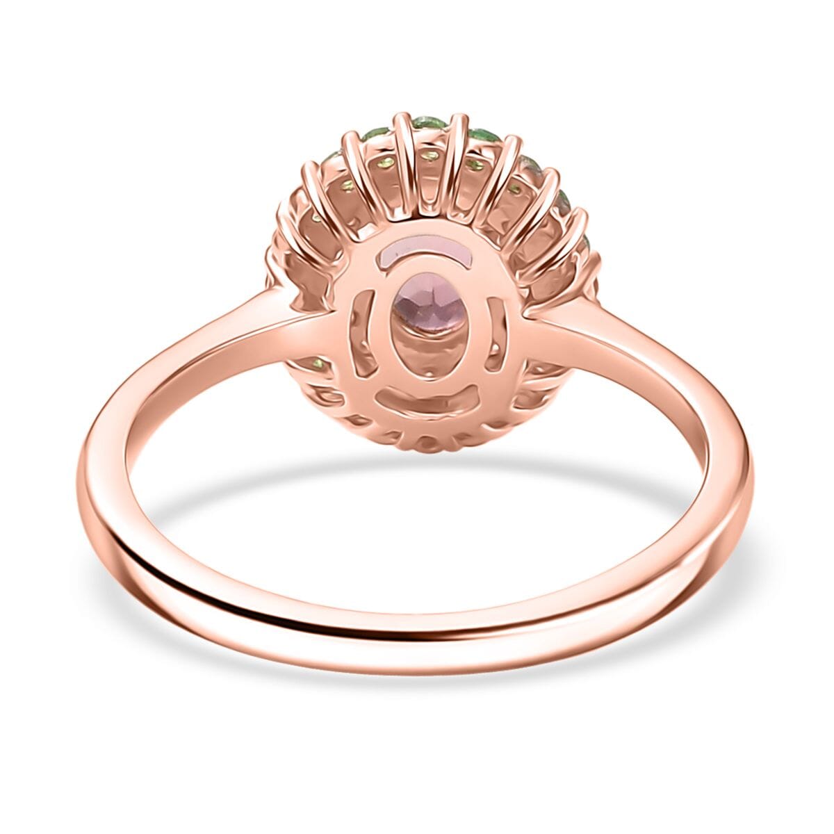 D'Joy Premium Blush Tourmaline and Multi Gemstone 1.30 ctw Ring in 18K Vermeil Rose Gold Over Sterling Silver (Size 8.0) image number 4