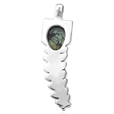 D'Joy Artisan Crafted Whispering Web Turquoise 2.60 ctw Rattlesnakes Pendant without Chain in Sterling Silver 