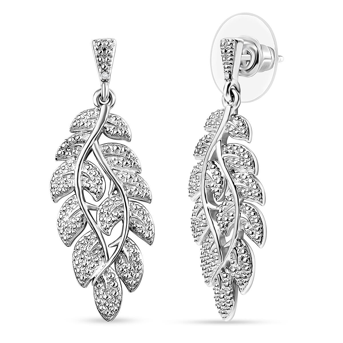 EverTrue White Diamond Accent Earrings in Platinum Bond image number 0