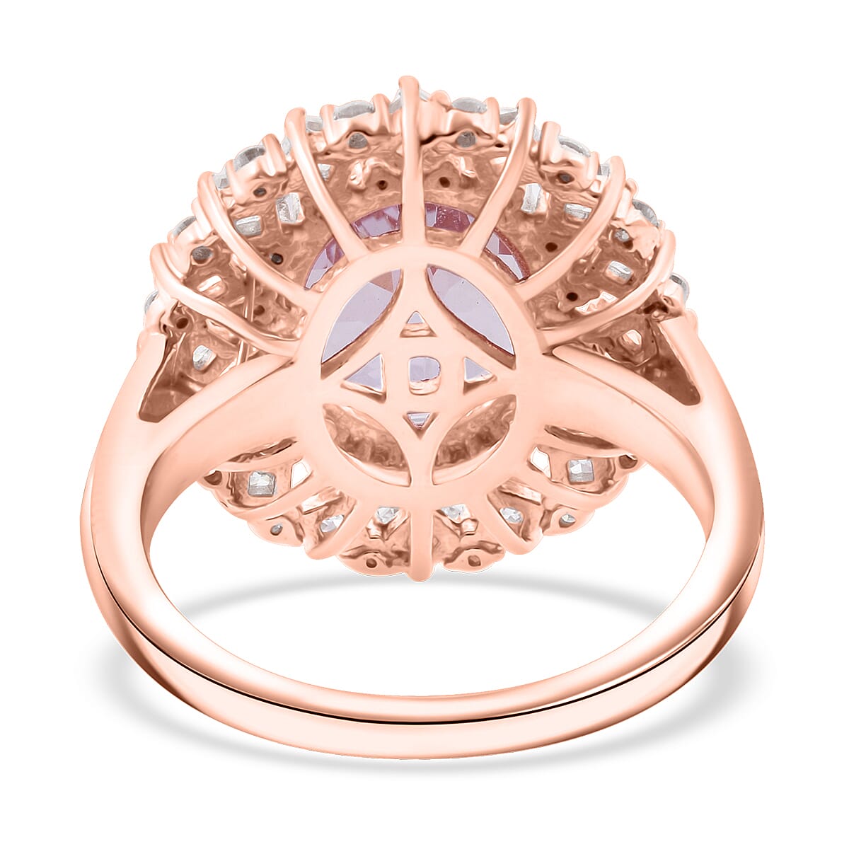 D'Joy Premium Martha Rocha Kunzite and Moissanite 5.90 ctw Ring in 18K Vermeil Rose Gold Over Sterling Silver (Size 8.0) image number 4