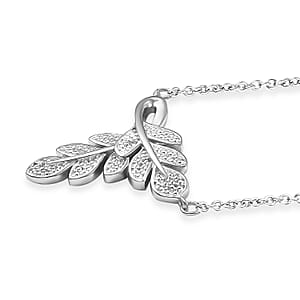 EverTrue Diamond Accent Leafs Necklace in Platinum Bond 20 Inches