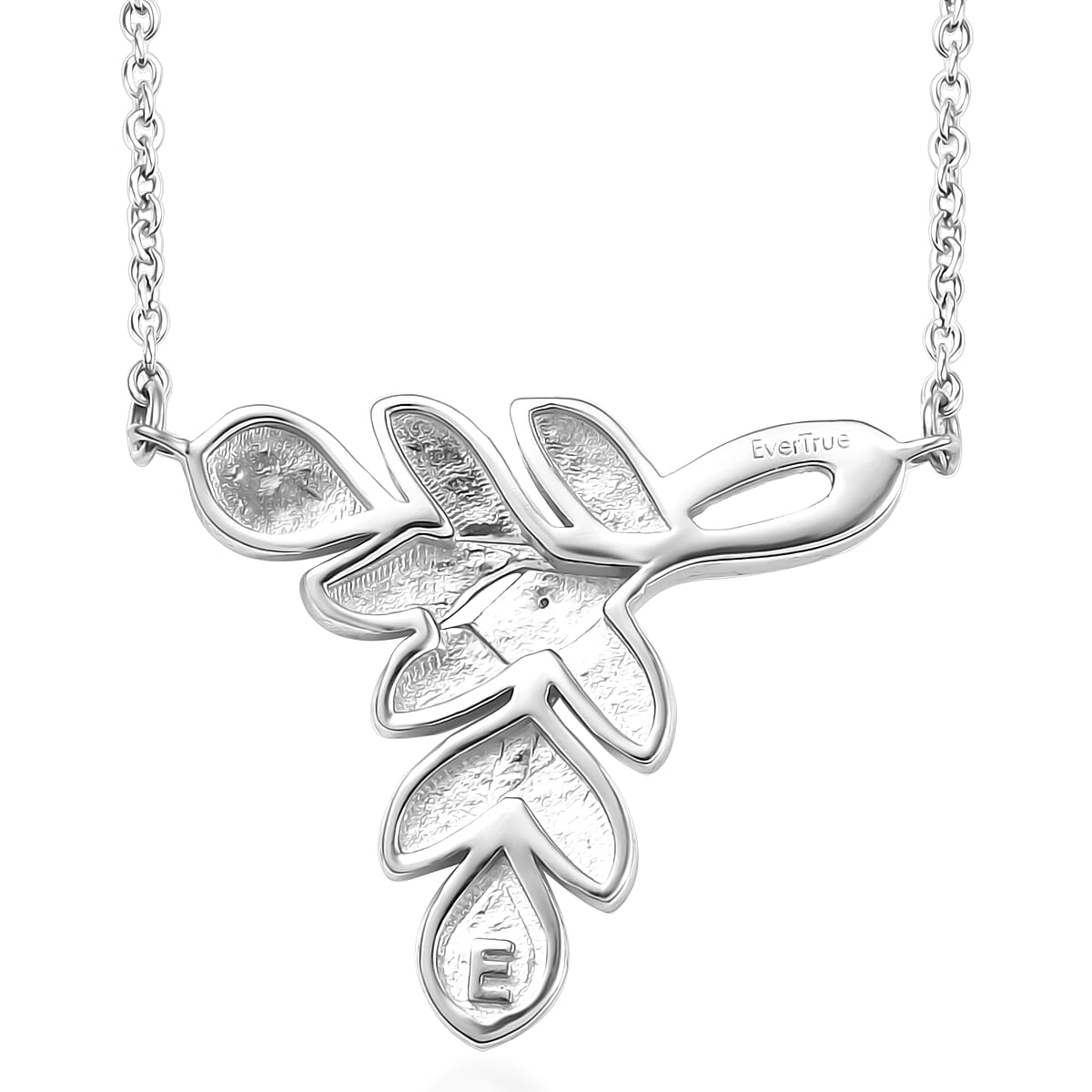 EverTrue Diamond Accent Leafs Necklace in Platinum Bond 20 Inches image number 4