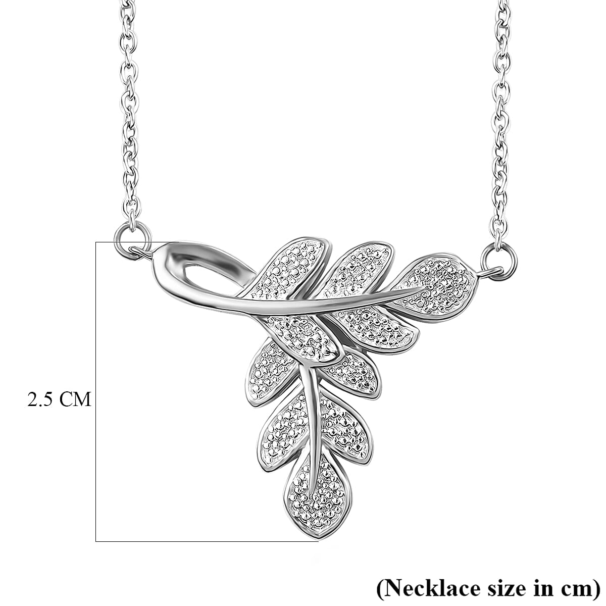 EverTrue Diamond Accent Leafs Necklace in Platinum Bond 20 Inches image number 6