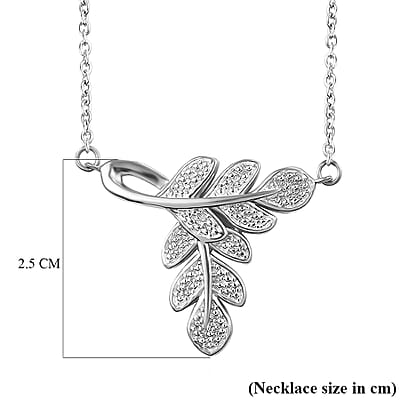 EverTrue Diamond Accent Leafs Necklace in Platinum Bond 20 Inches