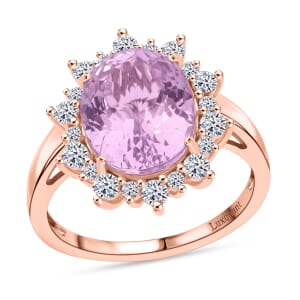 AAA Martha Rocha Kunzite and Luxuriant Lab Grown G-H SI 6.75 ctw Blush & Bloom Ring in 10K Rose Gold (Size 10.0)