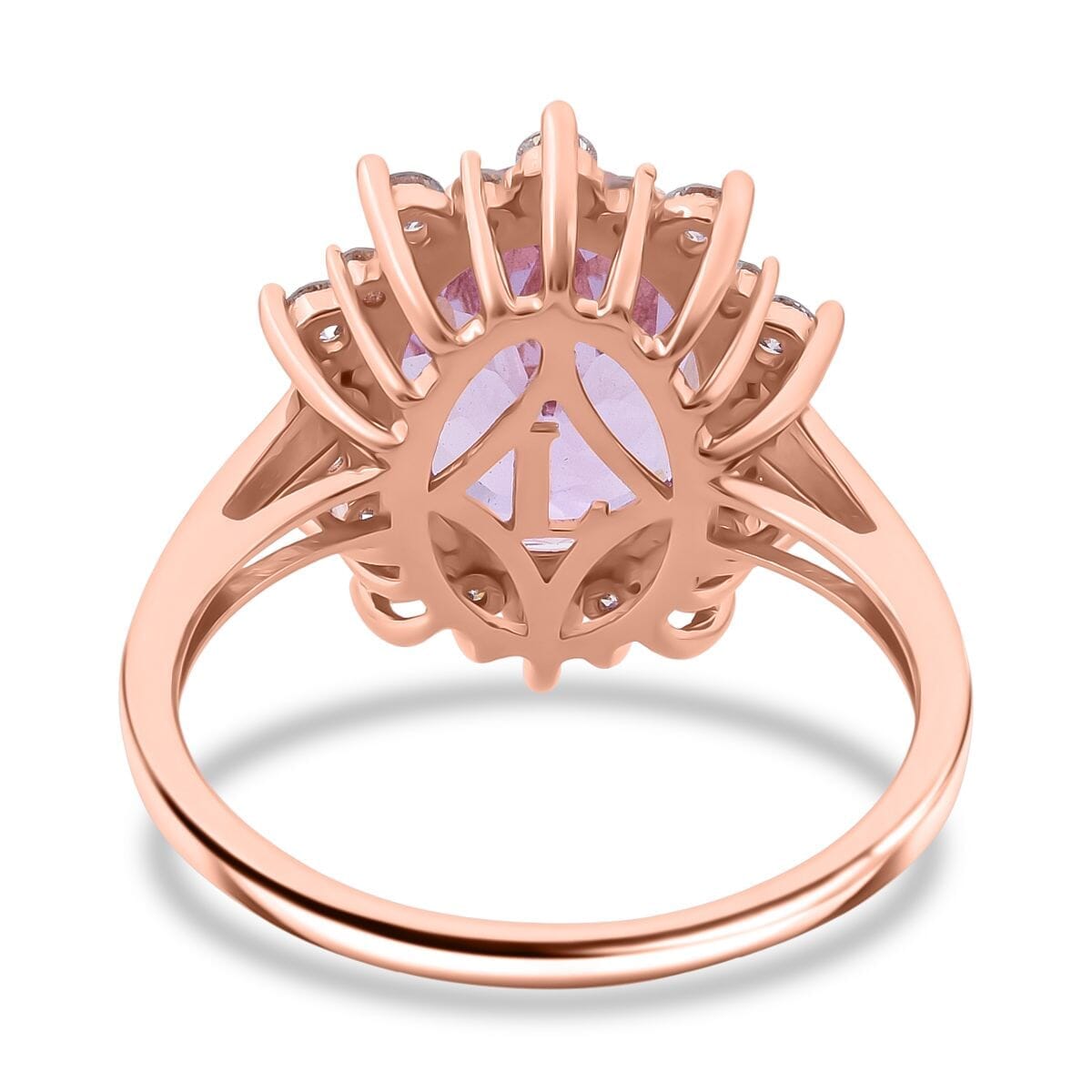 AAA Martha Rocha Kunzite and Luxuriant Lab Grown G-H SI 6.75 ctw Blush & Bloom Ring in 10K Rose Gold (Size 10.0) image number 4