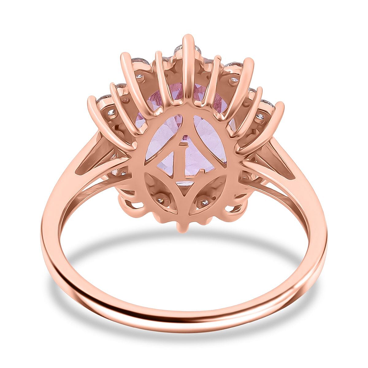 AAA Martha Rocha Kunzite and Luxuriant Lab Grown G-H SI 6.75 ctw Blush & Bloom Ring in 10K Rose Gold (Size 8.0) (Del. In 8-10 Days) image number 4
