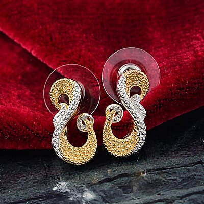EverTrue Yellow Diamond (IR) Accent Fancy Earrings in 18K YG Plated and Platinum Bond