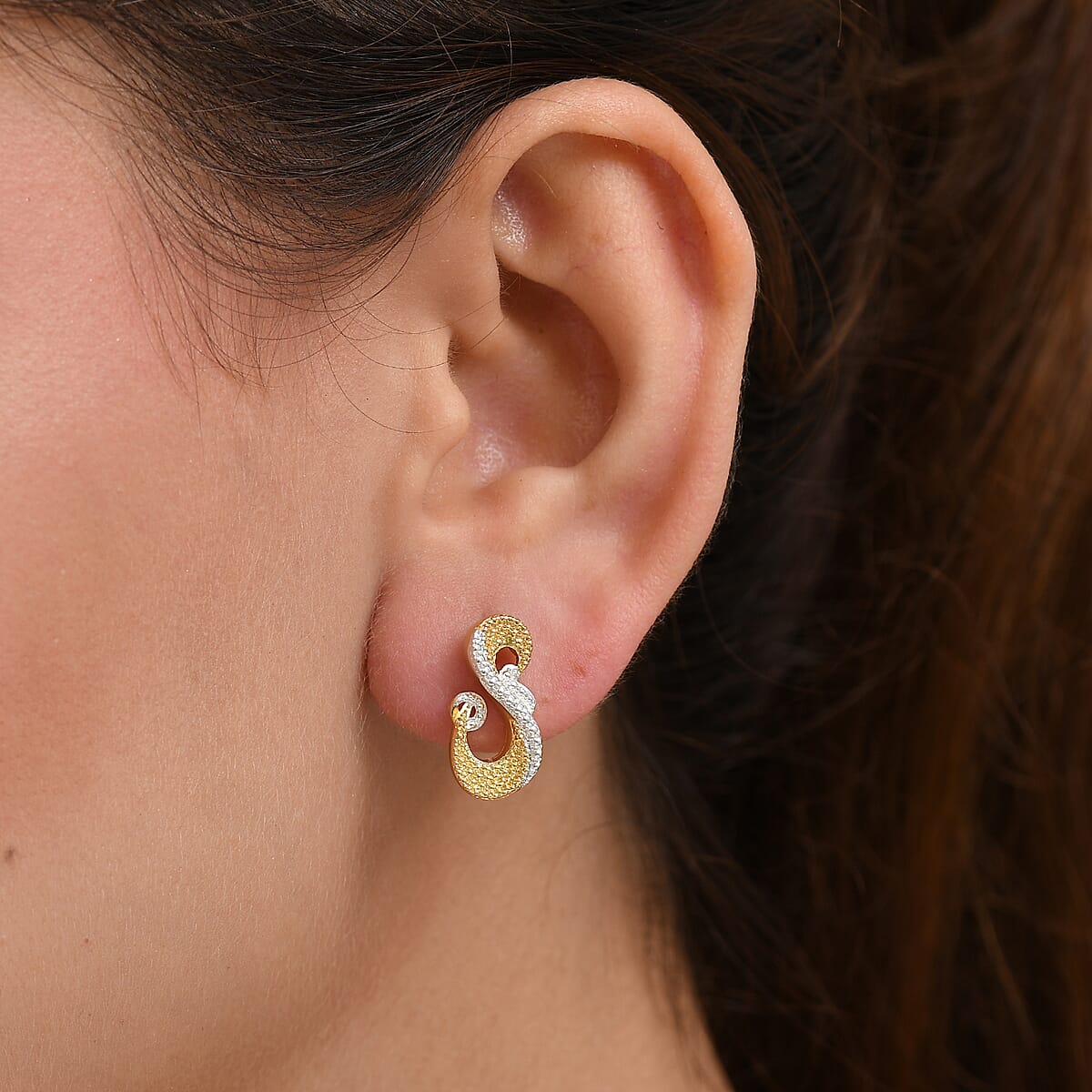 EverTrue Yellow Diamond (IR) Accent Fancy Earrings in 18K YG Plated and Platinum Bond image number 2