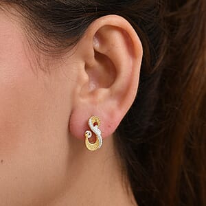 EverTrue Yellow Diamond (IR) Accent Fancy Earrings in 18K YG Plated and Platinum Bond