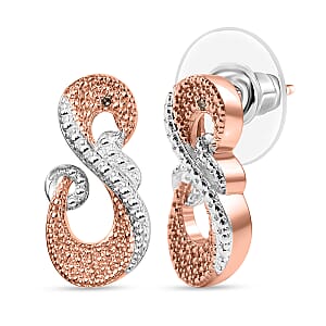 EverTrue Natural Champagne Diamond Accent Fancy Earrings in 18K RG Plated and Platinum Bond