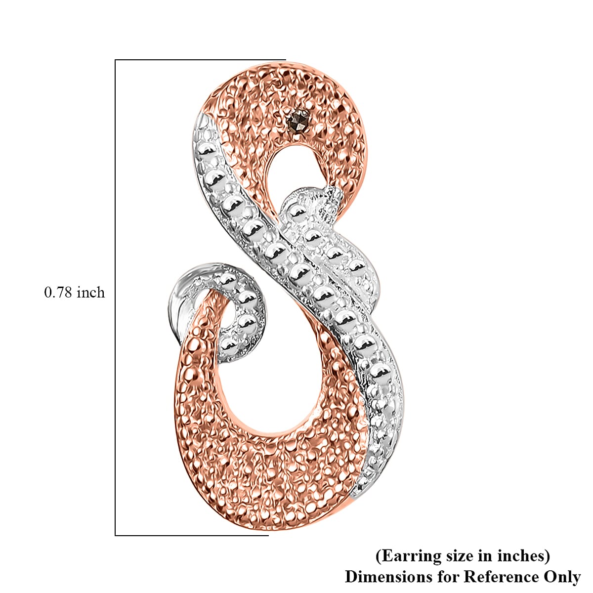 EverTrue Natural Champagne Diamond Accent Fancy Earrings in 18K RG Plated and Platinum Bond image number 4