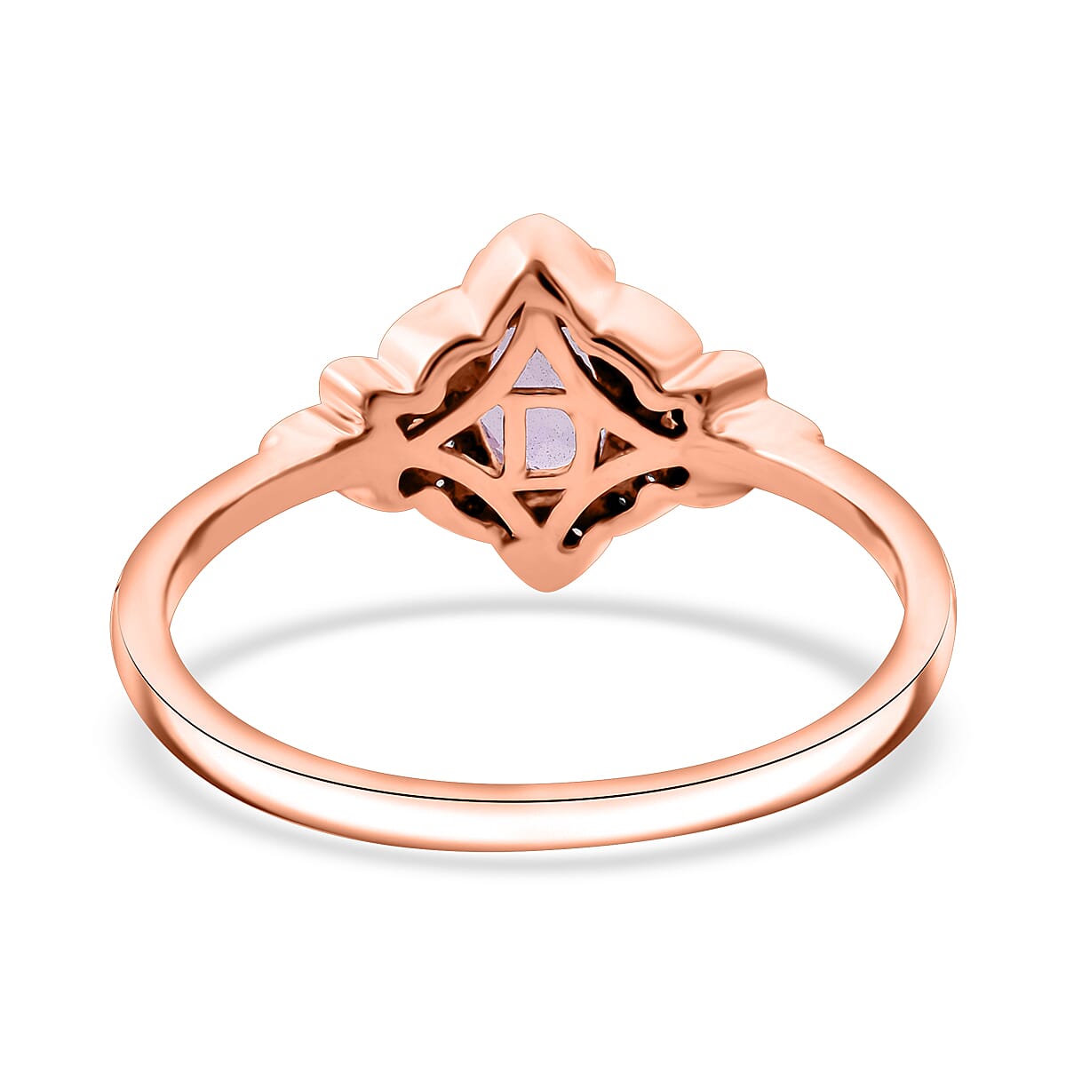 D'Joy Premium Martha Rocha Kunzite and White Zircon 1.20 ctw Ring in 18K Vermeil Rose Gold Over Sterling Silver (Size 10.0)