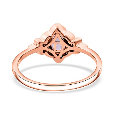 D'Joy Premium Martha Rocha Kunzite and White Zircon 1.20 ctw Ring in 18K Vermeil Rose Gold Over Sterling Silver (Size 10.0)