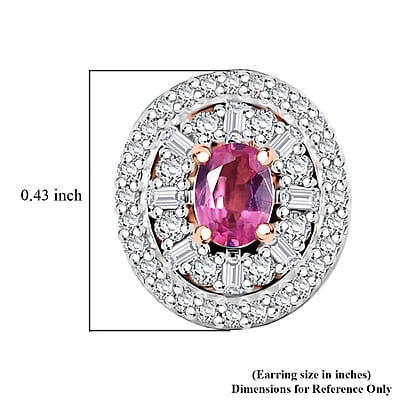 D'Joy Premium Mahenge Spinel and Diamond 0.80 tw Regal Radiance Earrings in 18K Vermeil Rose Gold Over Sterling Silver