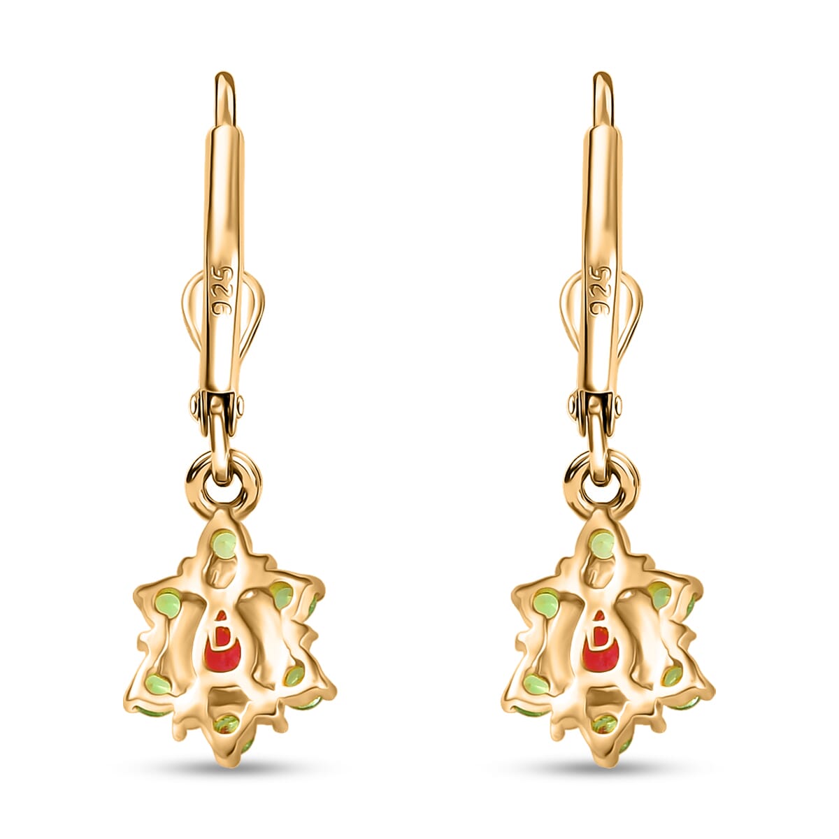 D’Joy Premium Mahenge Spinel and Multi Gemstone 0.55 ctw Earrings in 18K Vermeil Yellow Gold Over Sterling Silver image number 4