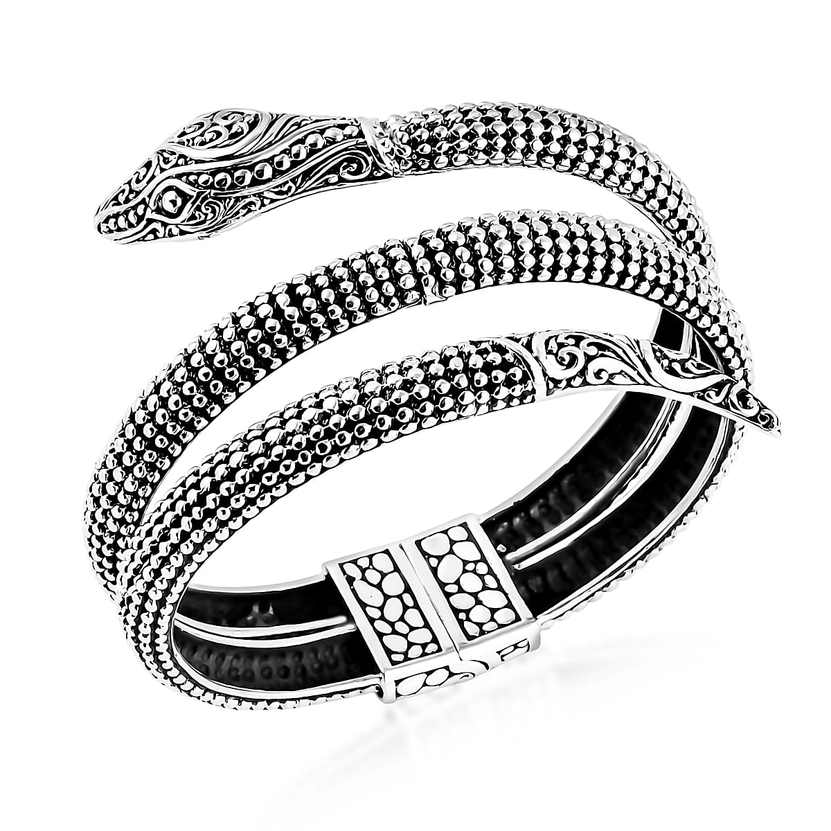 Bali Legacy Snake Bangle Bracelet in Sterling Silver (7.25 In) 41.40 Grams image number 2