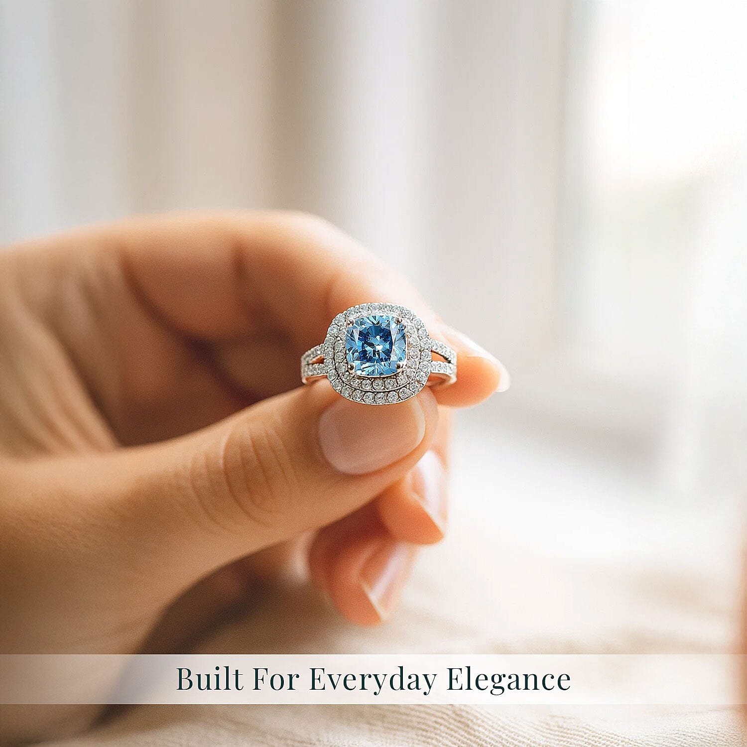 SGL Certified Luxuriant Lab Grown Blue Diamond IR VS and Lab Grown Diamond 2.00 ctw Ring in 950 Platinum (Size 10.0) 5.75 Grams