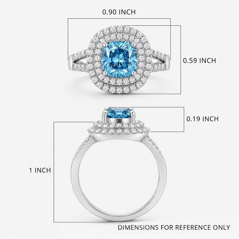 SGL Certified Luxuriant Lab Grown Blue Diamond IR VS and Lab Grown Diamond 2.00 ctw Ring in 950 Platinum (Size 10.0) 6.95 Grams