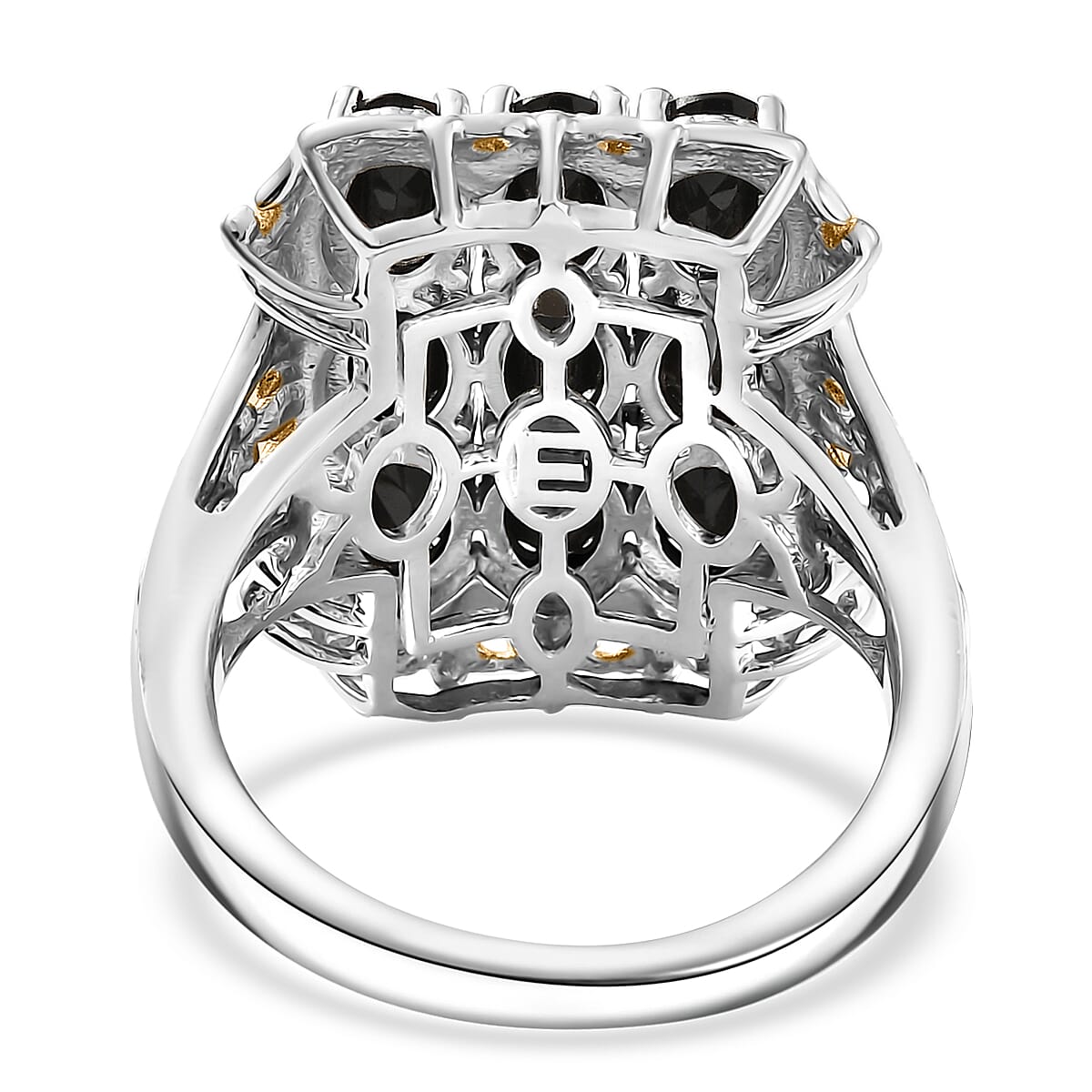 EverTrue Thai Black Spinel 5.10 ctw Ring in 18K YG Plated and Platinum Bond (Size 6.0) image number 4