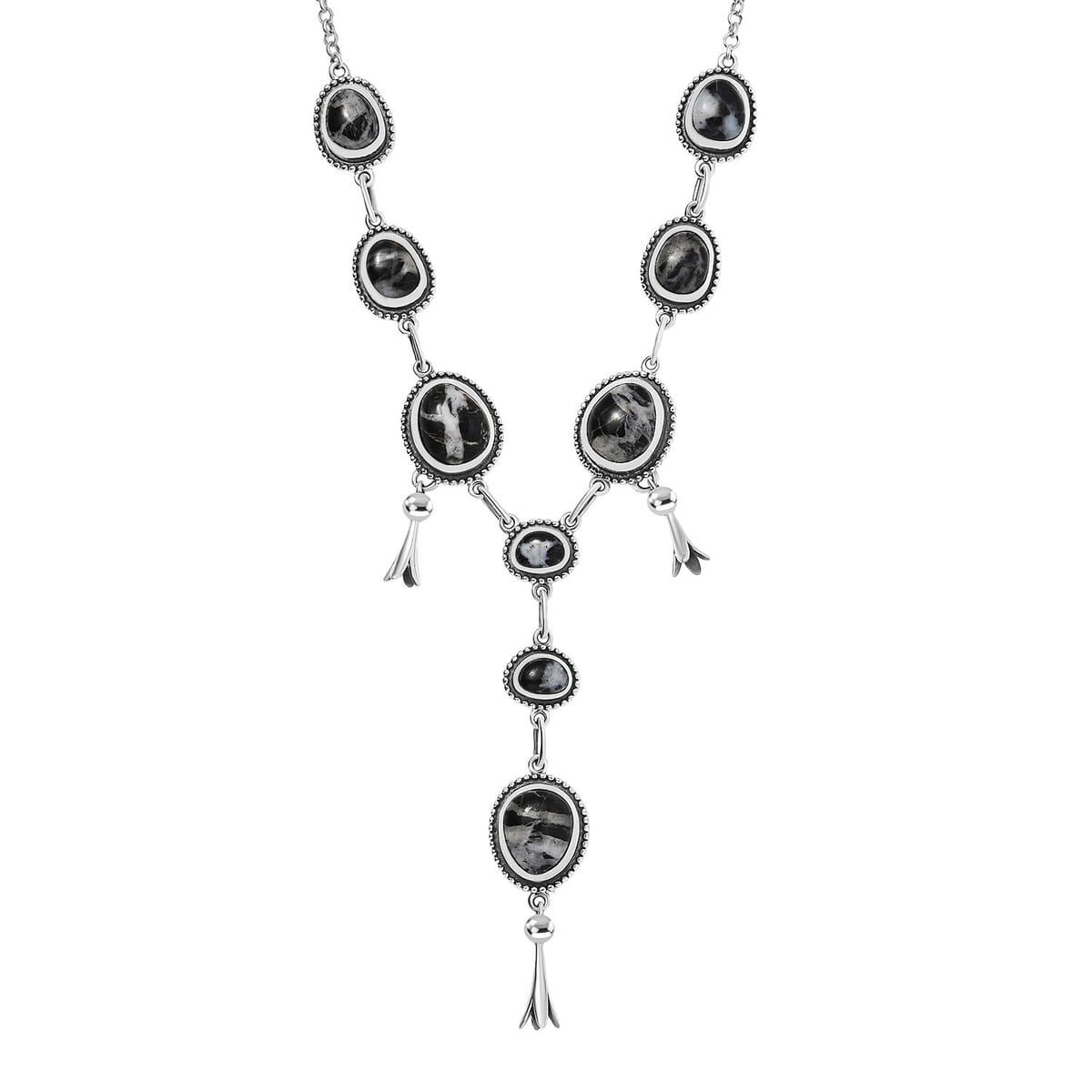 D’Joy Artisan Crafted White Buffalo 25.00 ctw Necklace 18-20 Inches in Sterling Silver  image number 0