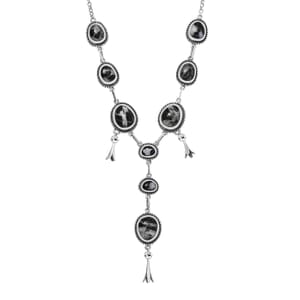 D’Joy Artisan Crafted White Buffalo 25.00 ctw Whispering Necklace 18-20 Inches in Sterling Silver 