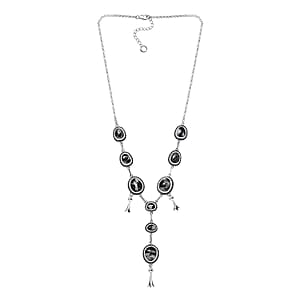 D'Joy Artisan Crafted White Buffalo 25.00 ctw Necklace 18-20 Inches in Sterling Silver 