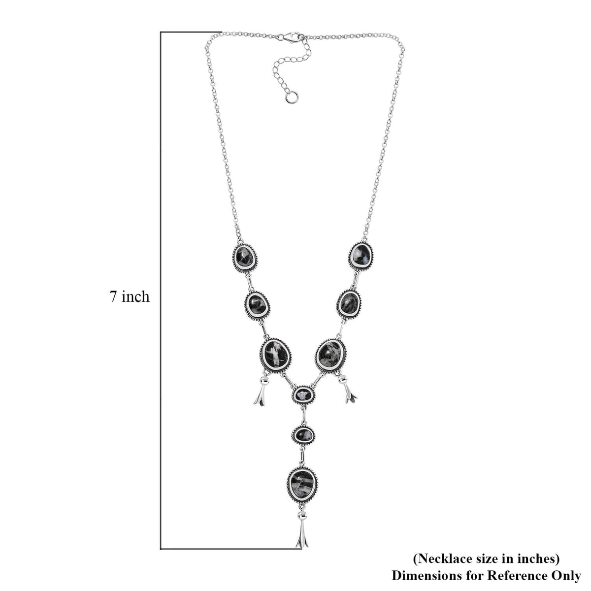 D’Joy Artisan Crafted White Buffalo 25.00 ctw Necklace 18-20 Inches in Sterling Silver  image number 5