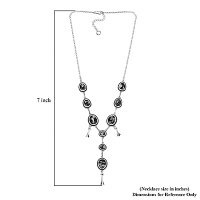 D'Joy Artisan Crafted White Buffalo 25.00 ctw Necklace 18-20 Inches in Sterling Silver