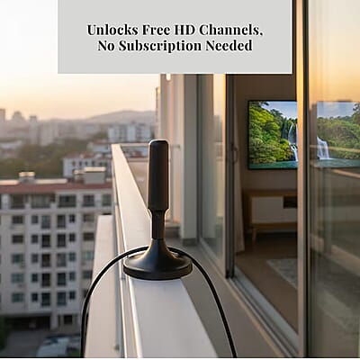 Livmore 4K Digital HDTV Antenna (Support - 4K 1080P VHF UHF TV Channels)