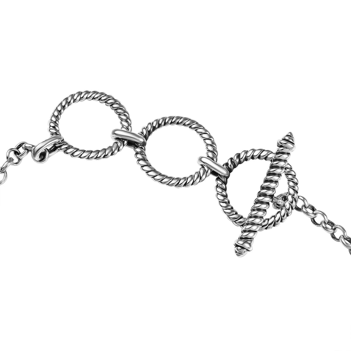 D’Joy Artisan Crafted White Buffalo and Blue Horizon Turquoise 11.70 ctw Bracelet in Sterling Silver (6.50-8.0In) image number 3