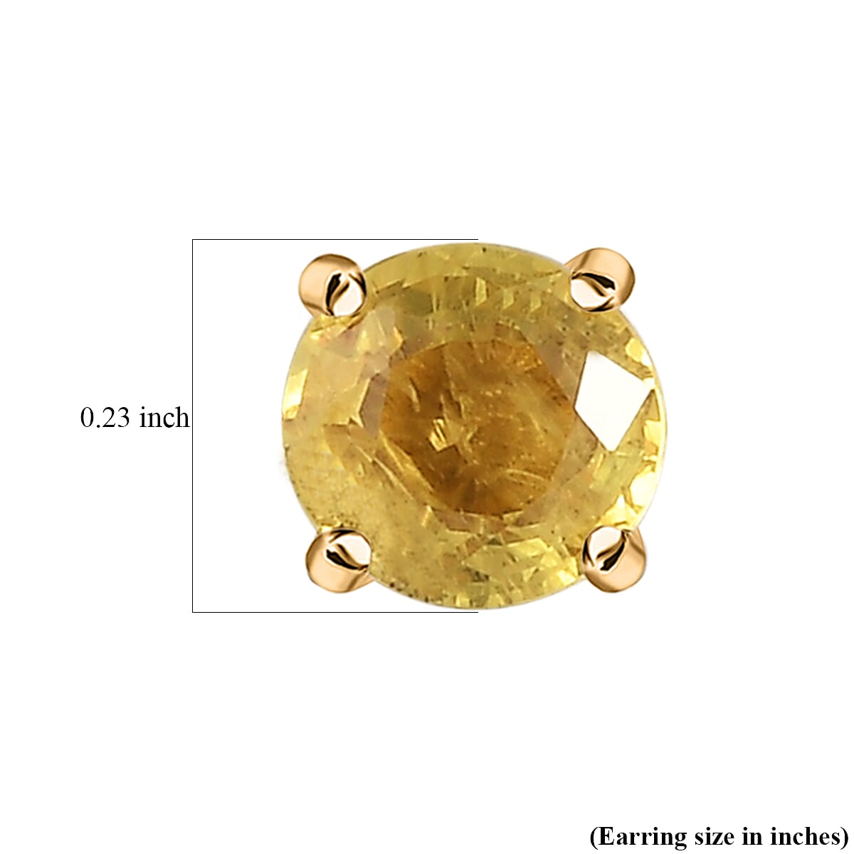 D'Joy Madagascar Yellow Sapphire 1.60 ctw Solitaire Stud Earrings in 18K Vermeil Yellow Gold Over Sterling Silver image number 4