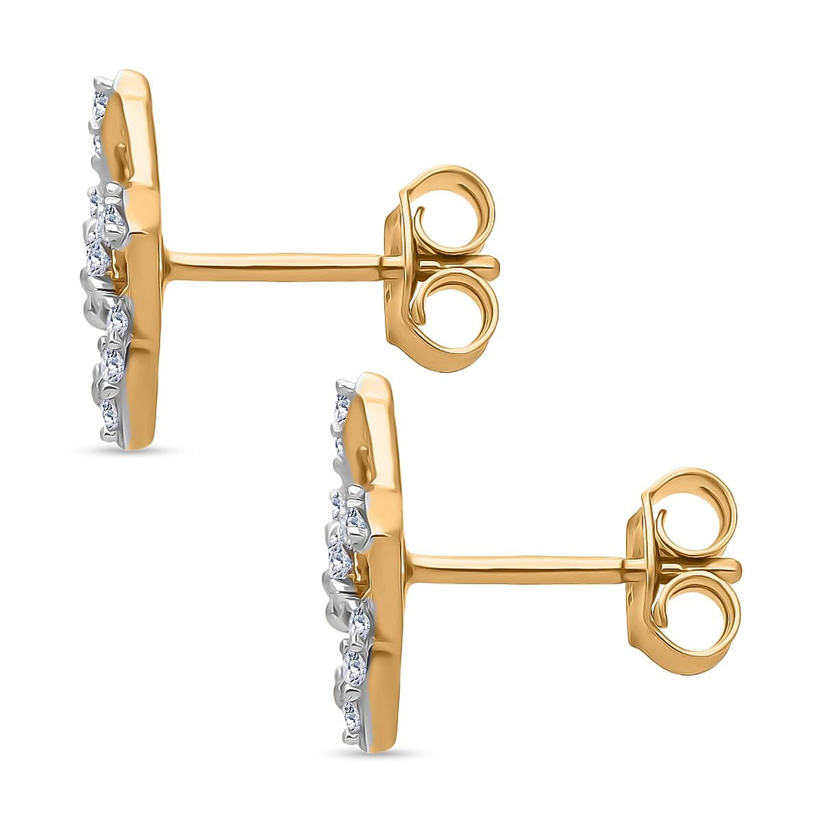 Luxuriant Lab Grown Diamond G-H SI 0.33 ctw Earrings in 18K Vermeil Yellow Gold Over Sterling Silver