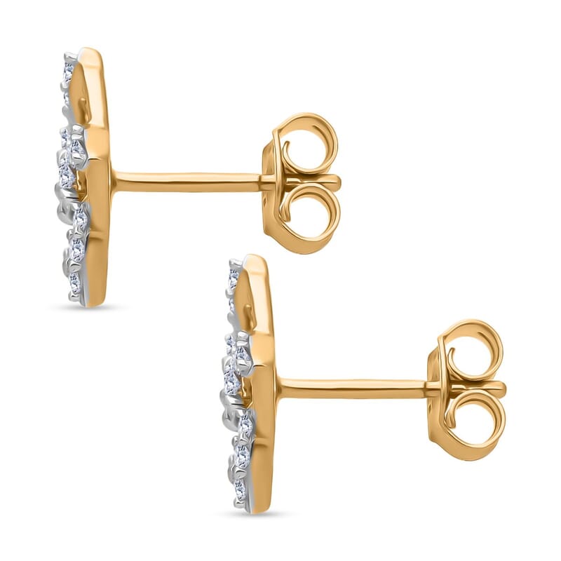 Luxuriant Lab Grown Diamond G-H SI 0.33 ctw Earrings in 18K Vermeil Yellow Gold Over Sterling Silver