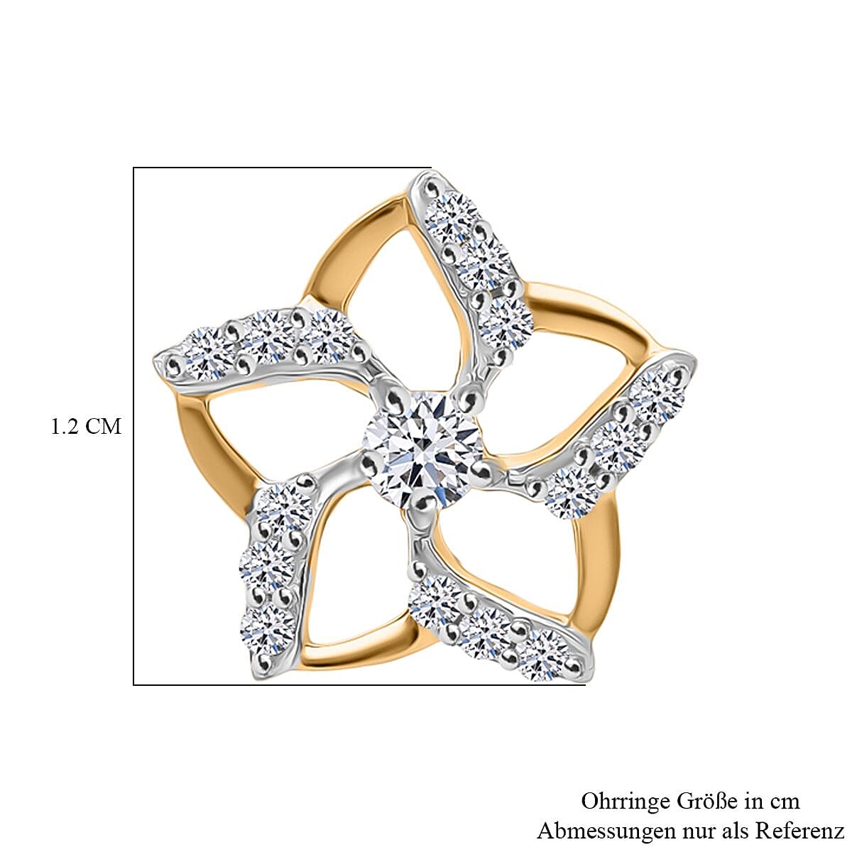Luxuriant Lab Grown Diamond G-H SI 0.33 ctw Earrings in 18K Vermeil Yellow Gold Over Sterling Silver