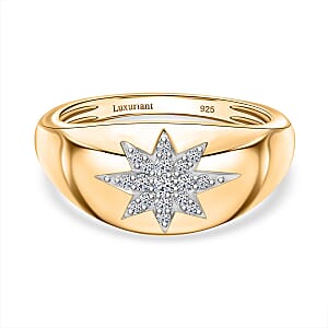 Lab Grown Diamond (SI GH) 0.15 ctw Ring in Vermeil YG Over Sterling Silver (Size 9)